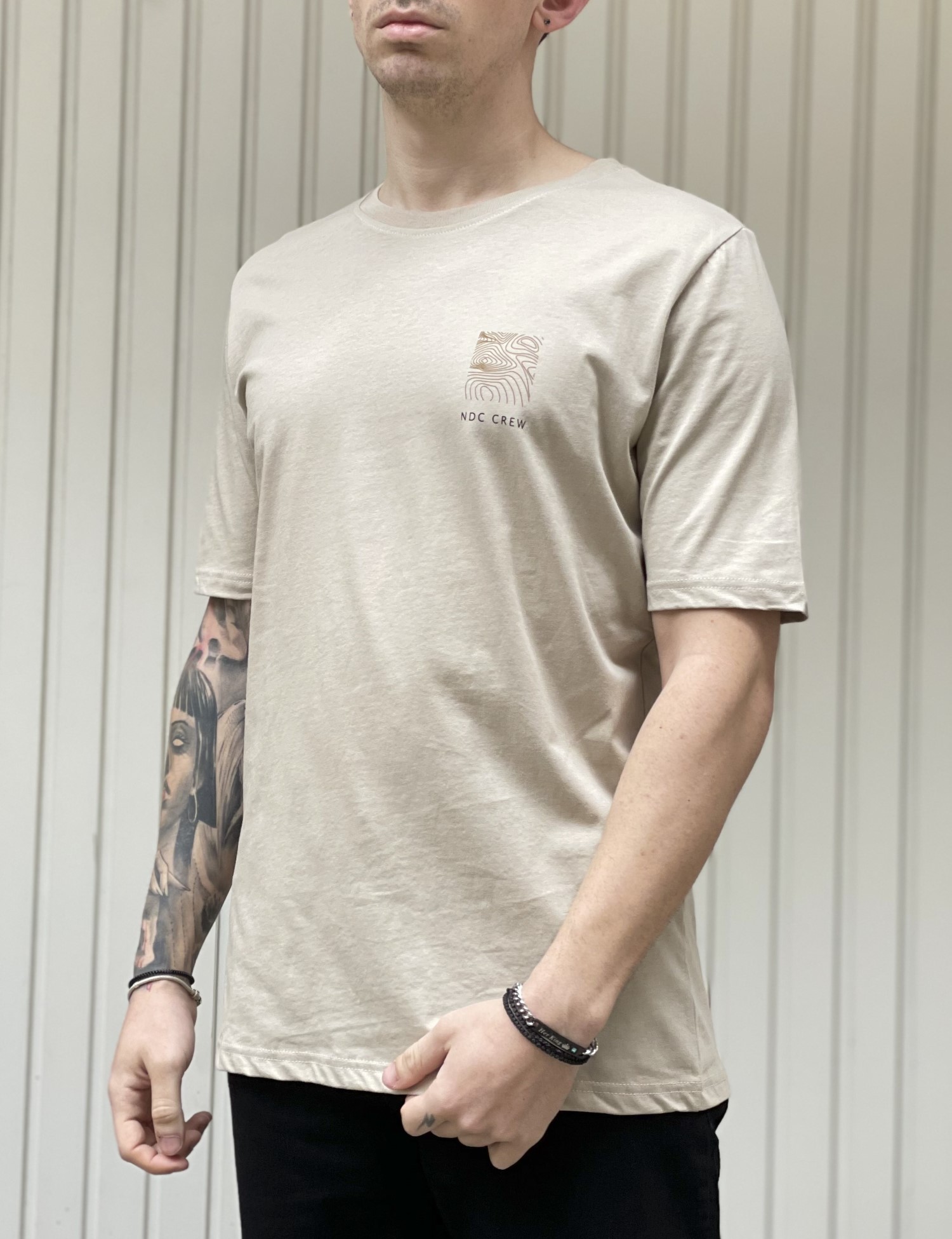 NDC ανδρικό μπεζ Tshirt με τύπωμα 222914F φωτογραφία